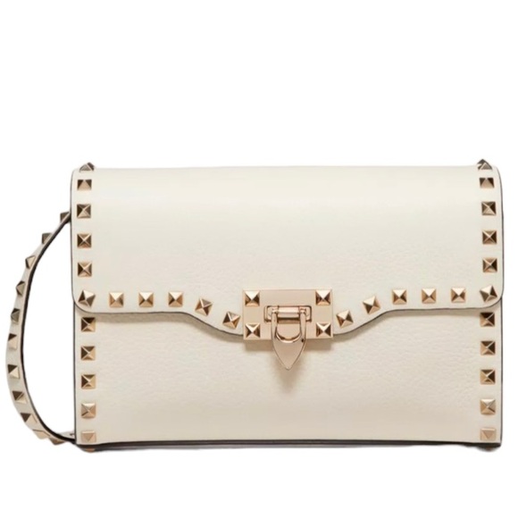 Valentino Garavani Handbags - NWT VALENTINO GARAVANI MEDIUM IVORY CALFSKIN ROCKSTUD CROSSBODY SHOULDER BAG